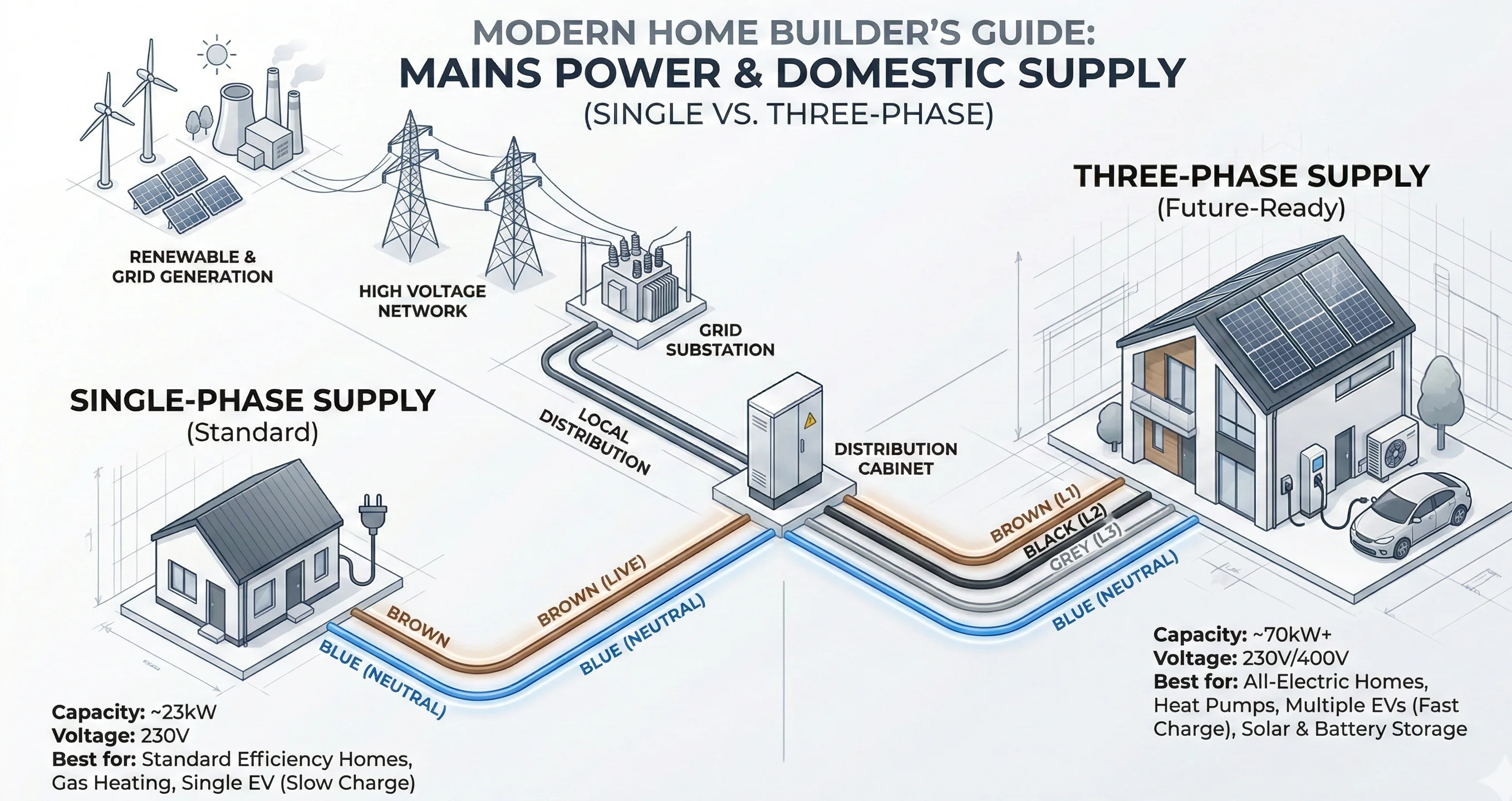 Single-Phase vs Three-Phase Supply Comparison